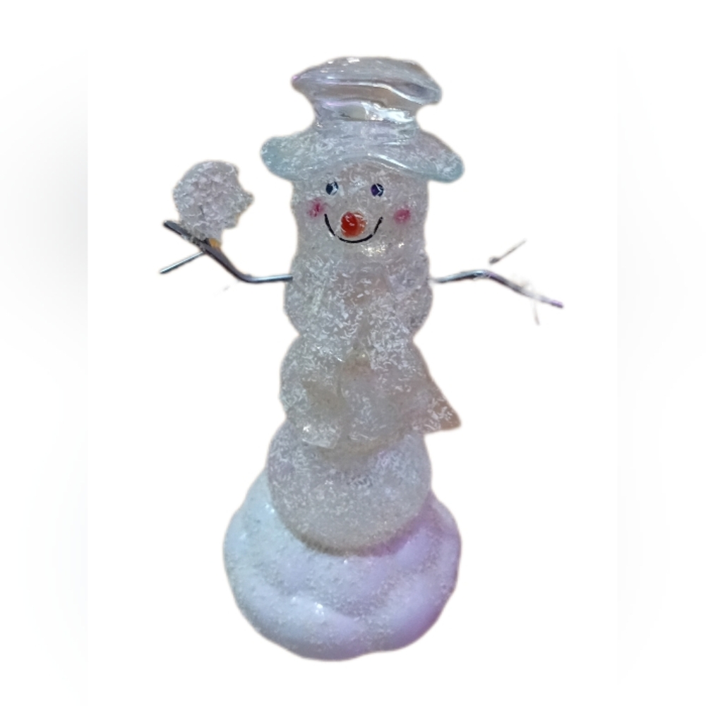 Glittering Snowman Holiday Ornament